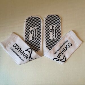 White Non-Slip Socks Conviva Care Center comfort feet protection cozy unisex